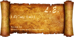 Lőwy Emil névjegykártya